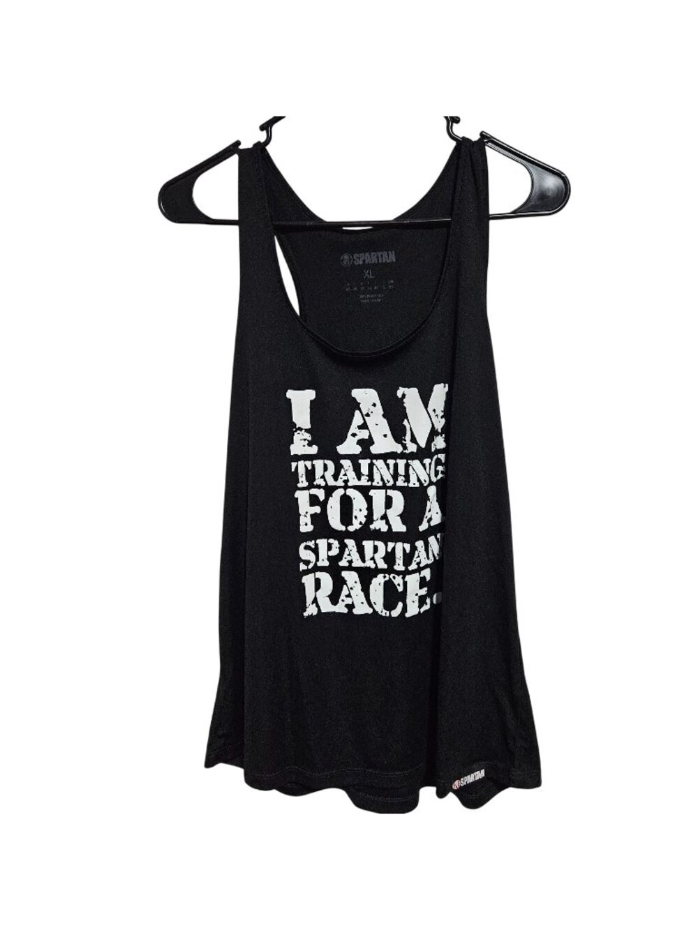 Spartan Tank Top Womens Size XL Black I Am Training For A Spartan Race Athletic